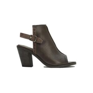 Frye Izzy Artisan Sandals Wmn 9.5 Brown Leather Peep Toe Slingback Block Heel